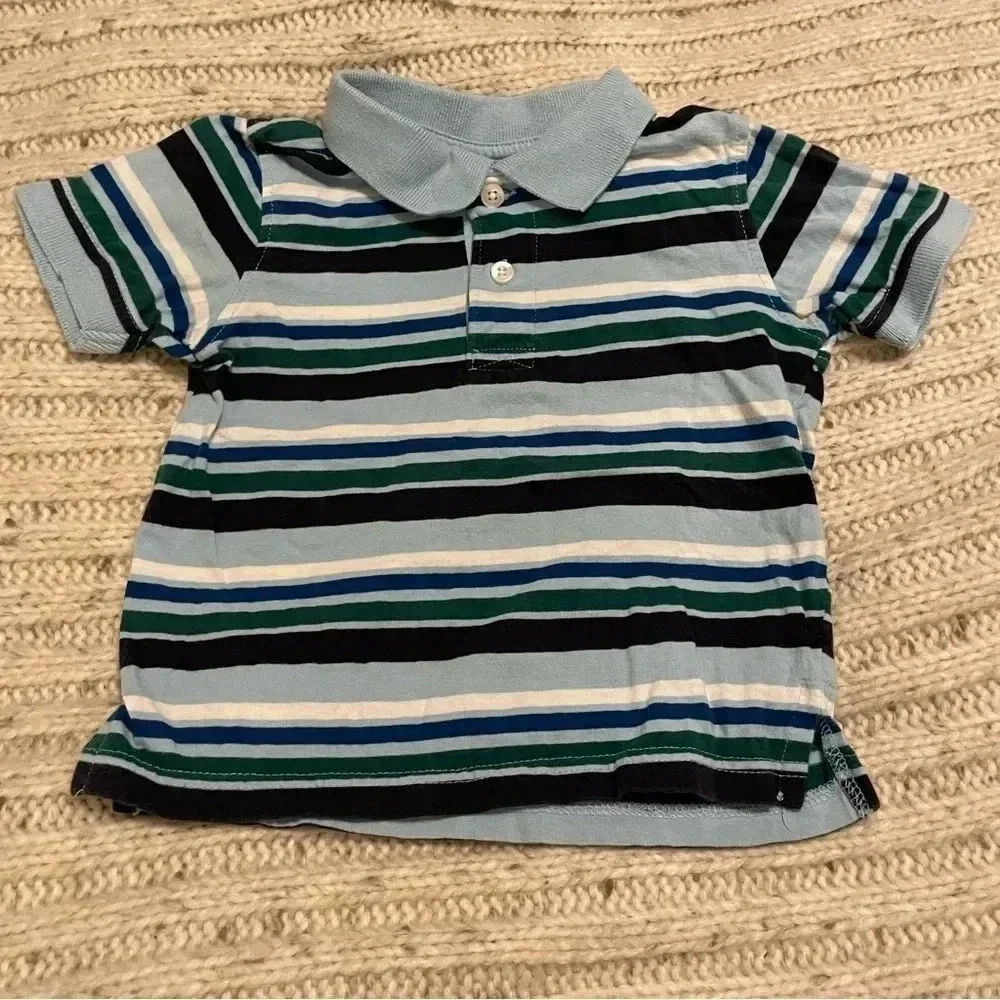 Gymboree 18-24 months blue striped shirt‎ sleeve polo​